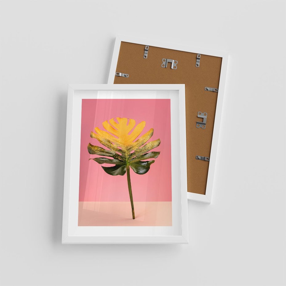 Plakat w ramie 30x40 - Majestatyczna monstera - monstera, liść - rama biała