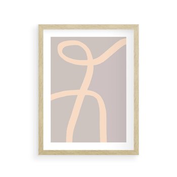 Plakat w ramie 40x50 - Beżowe Boho Zaplątanie - minimalistyczny obraz, nowoczesny - rama drewno