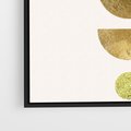 Obraz w ramie 50x50 - Harmonijne Odbicia - geometryczne złote kształty, tekstura - rama czarna