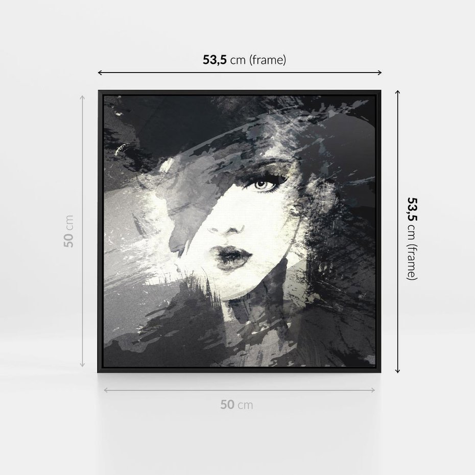 Obraz w ramie 50x50 - Abstrakcyjna wizja kobiety - abstrakcja, kobieta - rama czarna