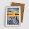 Plakat w ramie 50x70 - Zachód słońca na pomostach - zachód, słońca - rama drewno