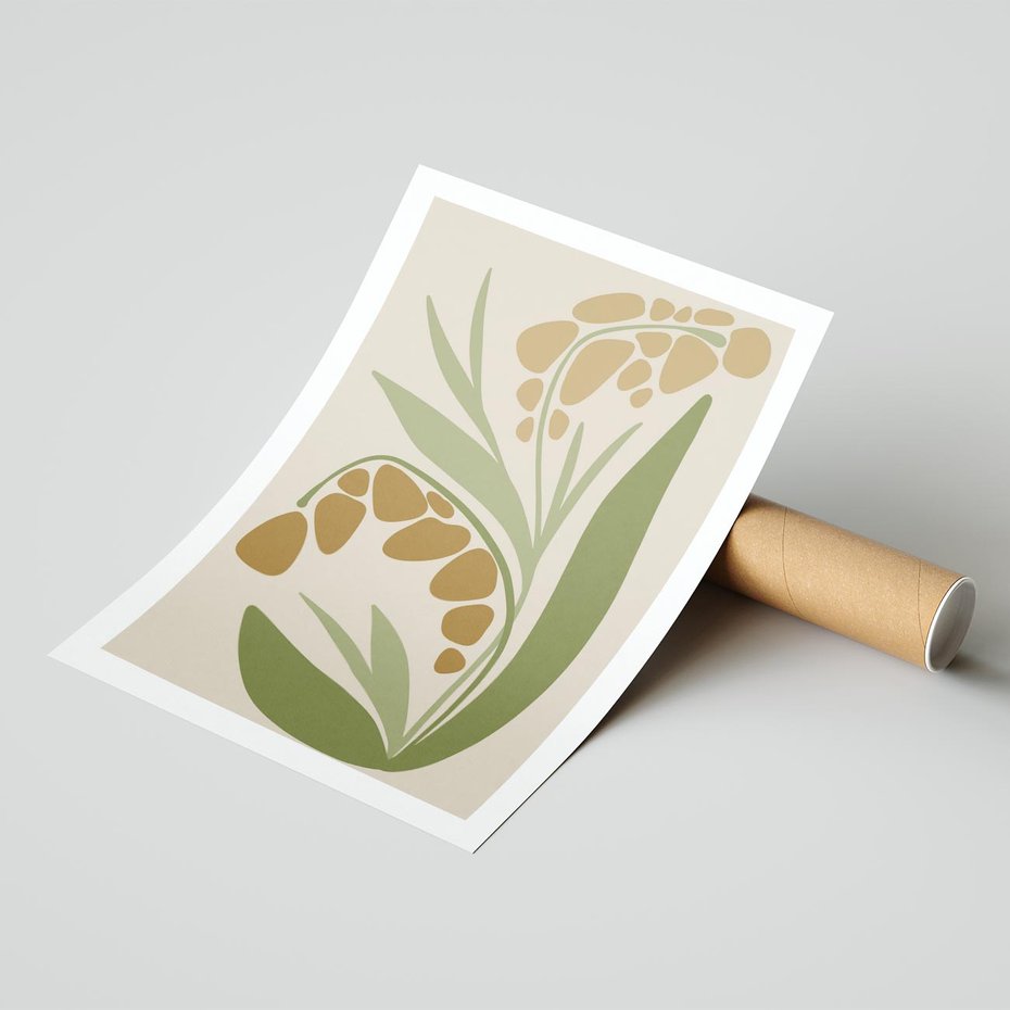 Plakat bez ramy 21x30 - Minimalizm z Roślinami - nowoczesny plakat, roślinność