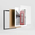 Plakat w ramie 40x50 - Londyńska budka w perspektywie - budka, Londyn - rama czarna