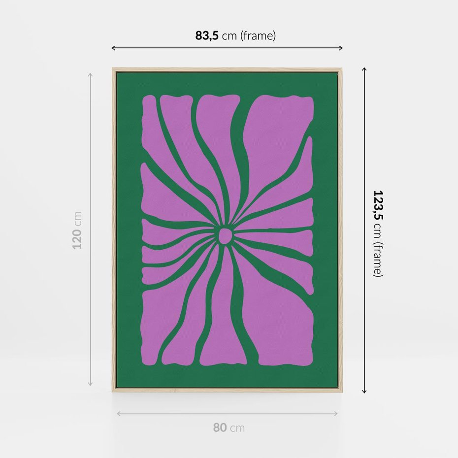 Obraz w ramie 80x120 - Bezczasowe Impresje - abstrakcyjny plakat, boho styl - rama drewno