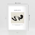 Plakat w ramie 30x40 - Prostota w kształcie - abstrakcja, maźnięcie farbą - rama biała