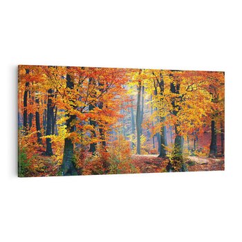 Obraz na płótnie 120x60 - Jesienny taniec lasu - jesień, las