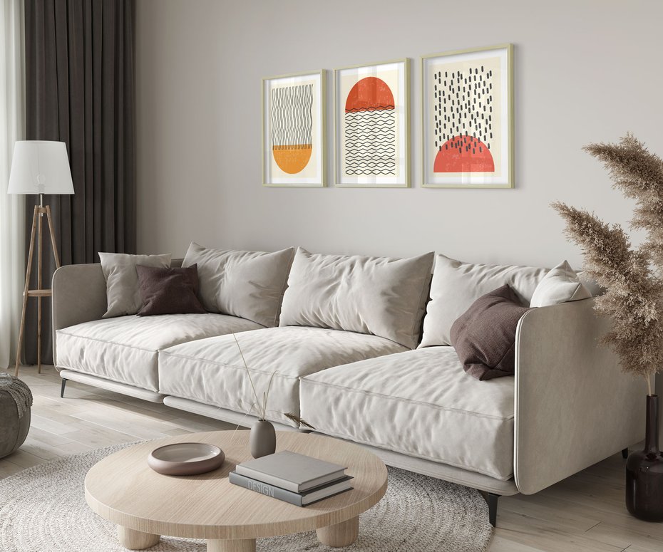 Zestaw obrazy w ramie 50x70 galeria - Graficzne, plakaty, nowoczesne - rama drewno