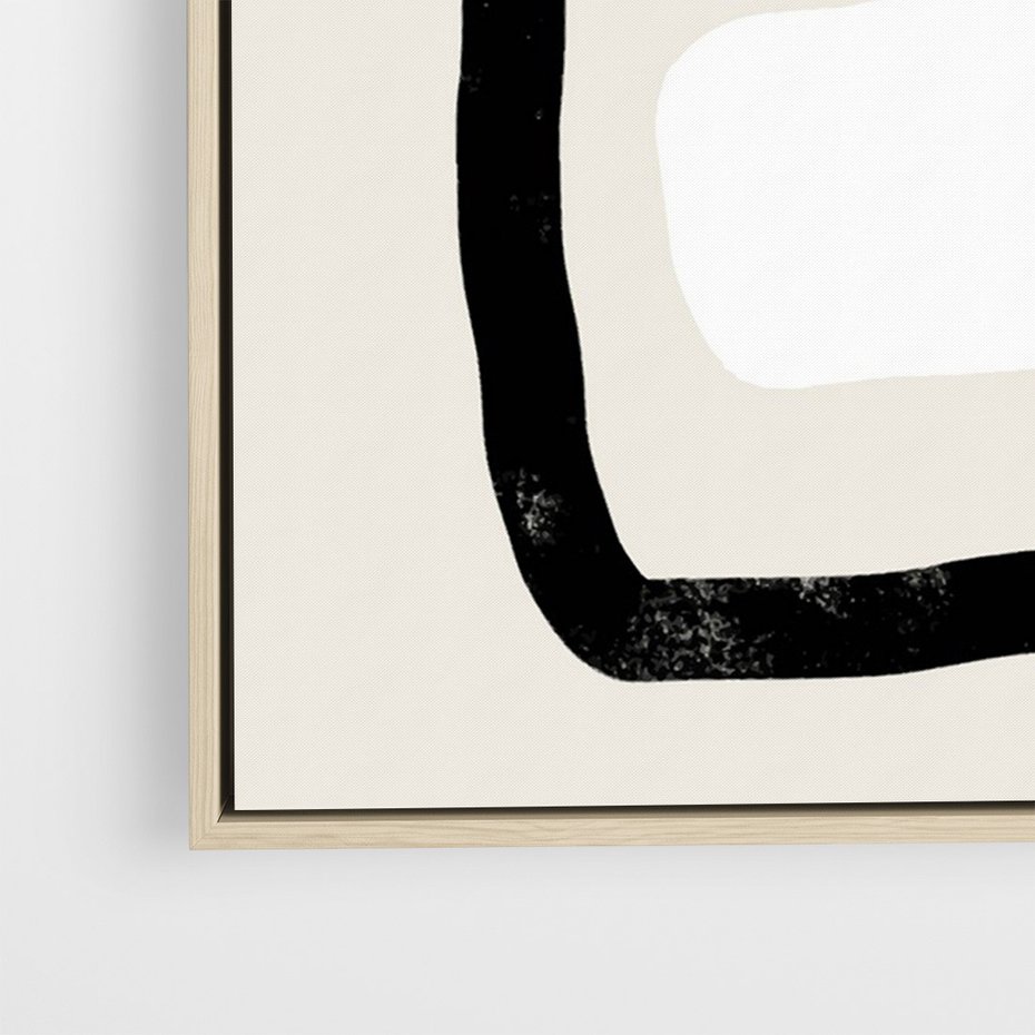 Obraz w ramie 70x100 - Kształtne Formy - geometryczne nieregularne kształty, nowoczesna kompozycja - rama drewno