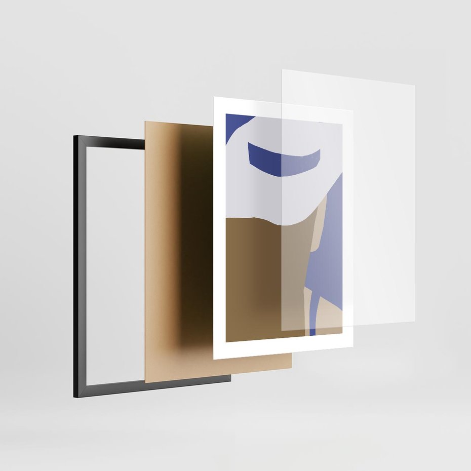 Plakat w ramie 30x40 - Kobiecy Wiatr - plakat retro, kobieta w kapeluszu - rama czarna