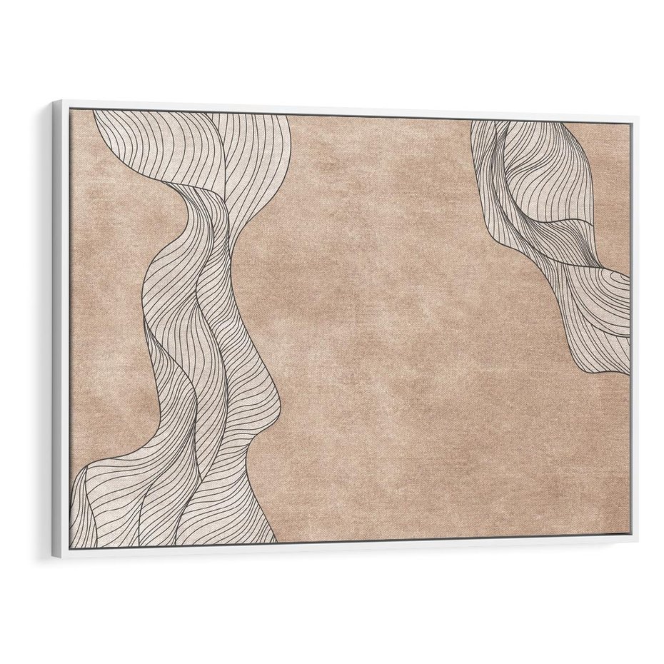 Obraz w ramie 120x80 - Symfonia uczuć i kształtów - delikatna kompozycja, falujące linie - rama biała