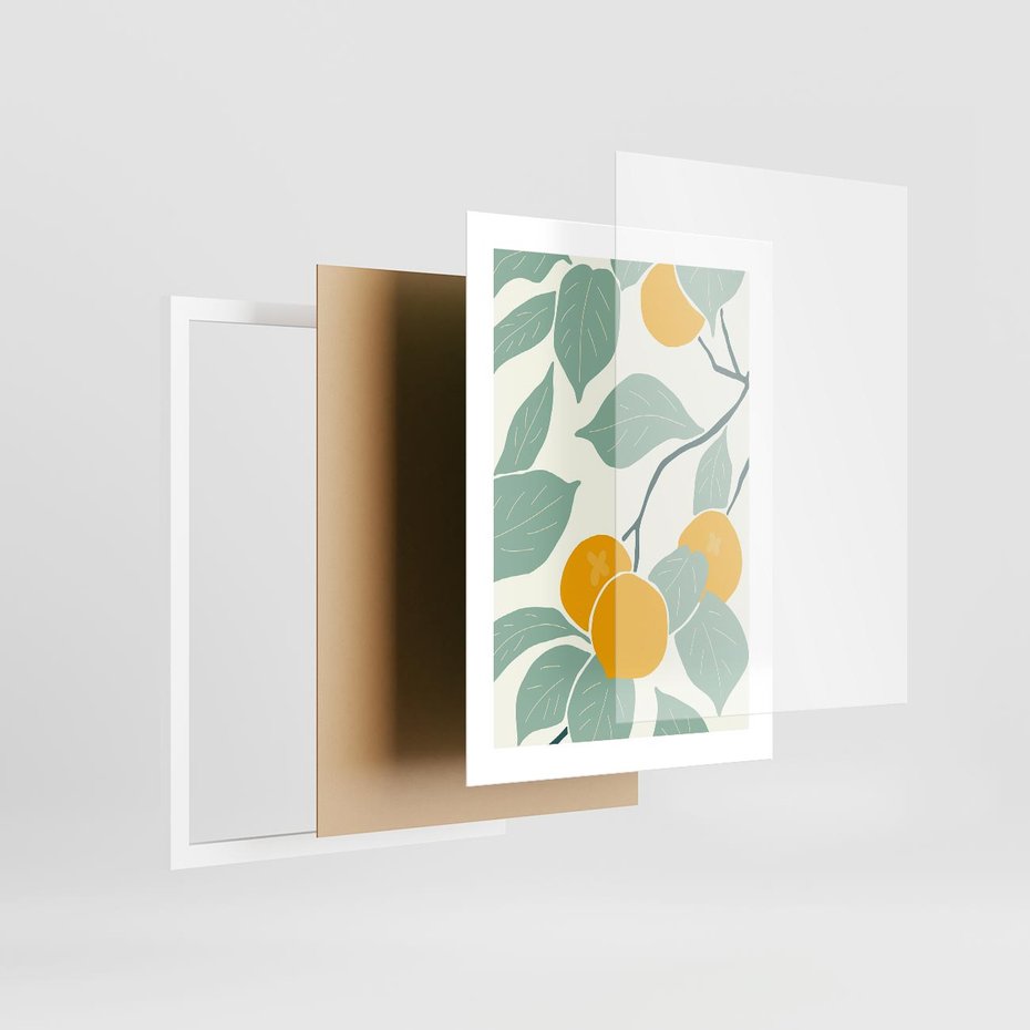 Plakat w ramie 30x40 - Wewnętrzna Melodia - plakat, nowoczesna sztuka - rama biała