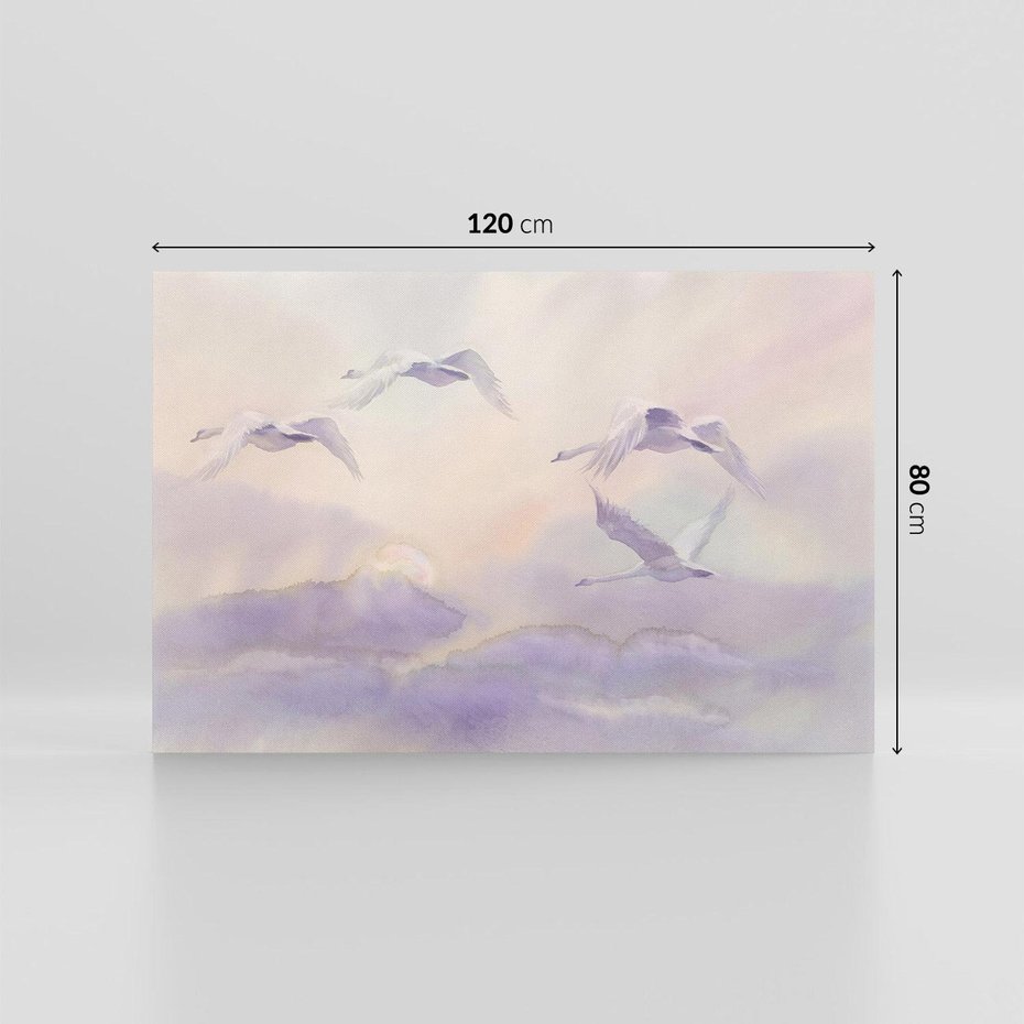 Obraz na płótnie 120x80 - Ruchoma cisza widzenia - akwarela, subtelene