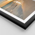 Plakat w ramie 50x70 - Zachód słońca na plaży - plaża, zachód - rama czarna
