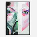 Obraz w ramie 70x100 - Niezakończona Piękność - abstrakcyjny obraz olejny, portret kobiety - rama czarna