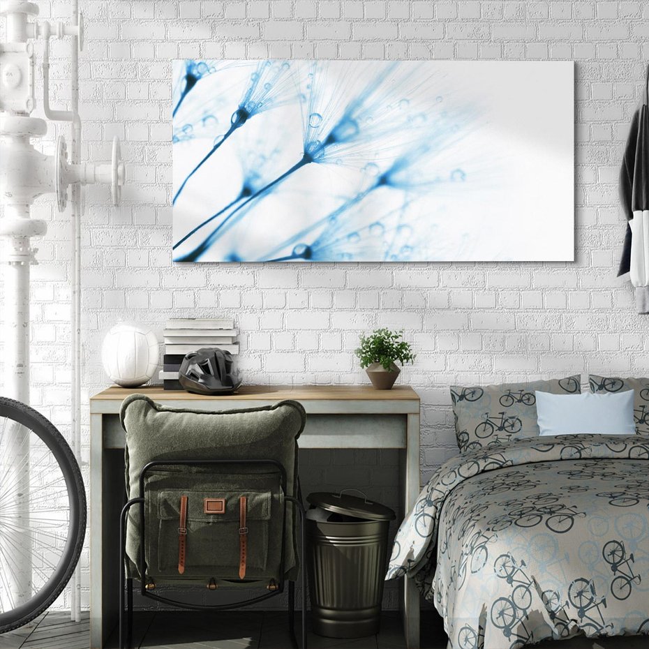 Obraz na płótnie 120x60 - Kwiat w kroplach wody - kwiat, krople