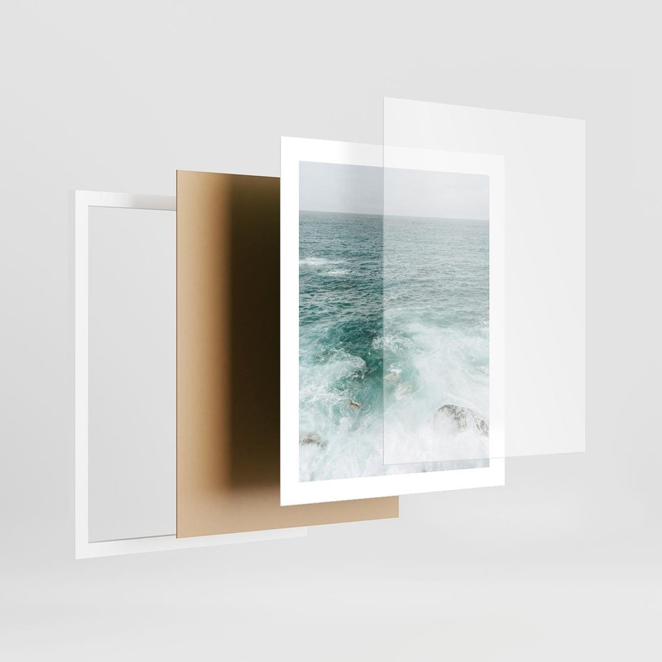 Plakat w ramie 40x50 - Wzburzony Żywioł - morze, ocean - rama biała