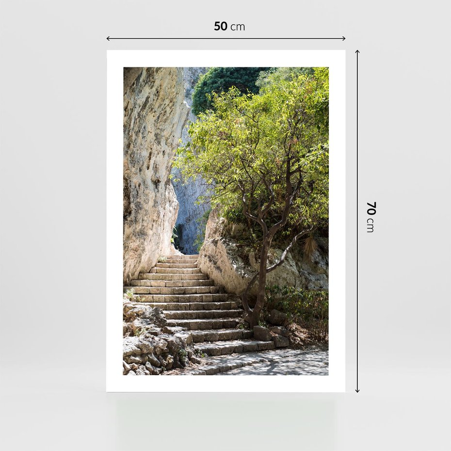 Plakat bez ramy 50x70 - Krok po kroku do celu - schody, perspektywa