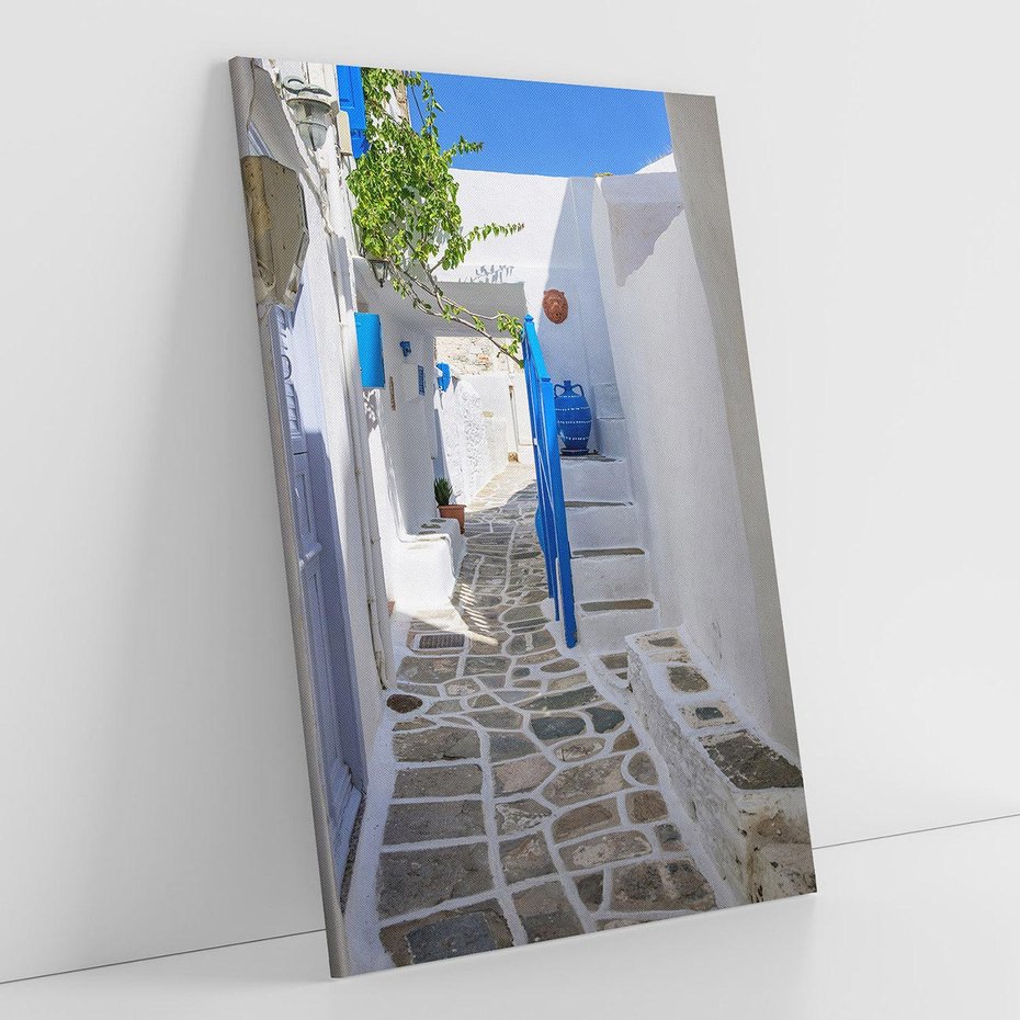 Obraz na płótnie 80x120 - Uroki Santorini: Perspektywiczna Uliczka - uliczka, perspektywa