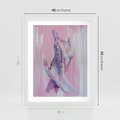 Plakat w ramie 40x50 - Splecione - obraz olejny, pastelowe kolory - rama biała