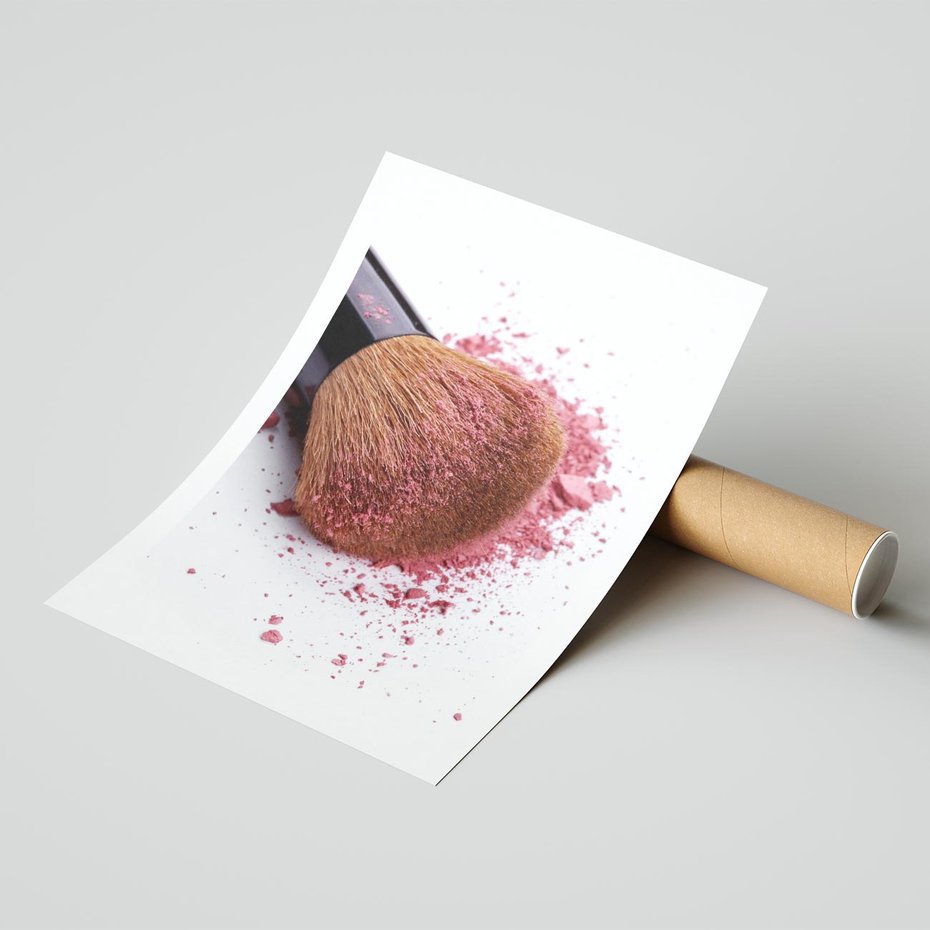 Plakat bez ramy 21x30 - Makijaż w kolorze pędzla - makijaż, pędzel