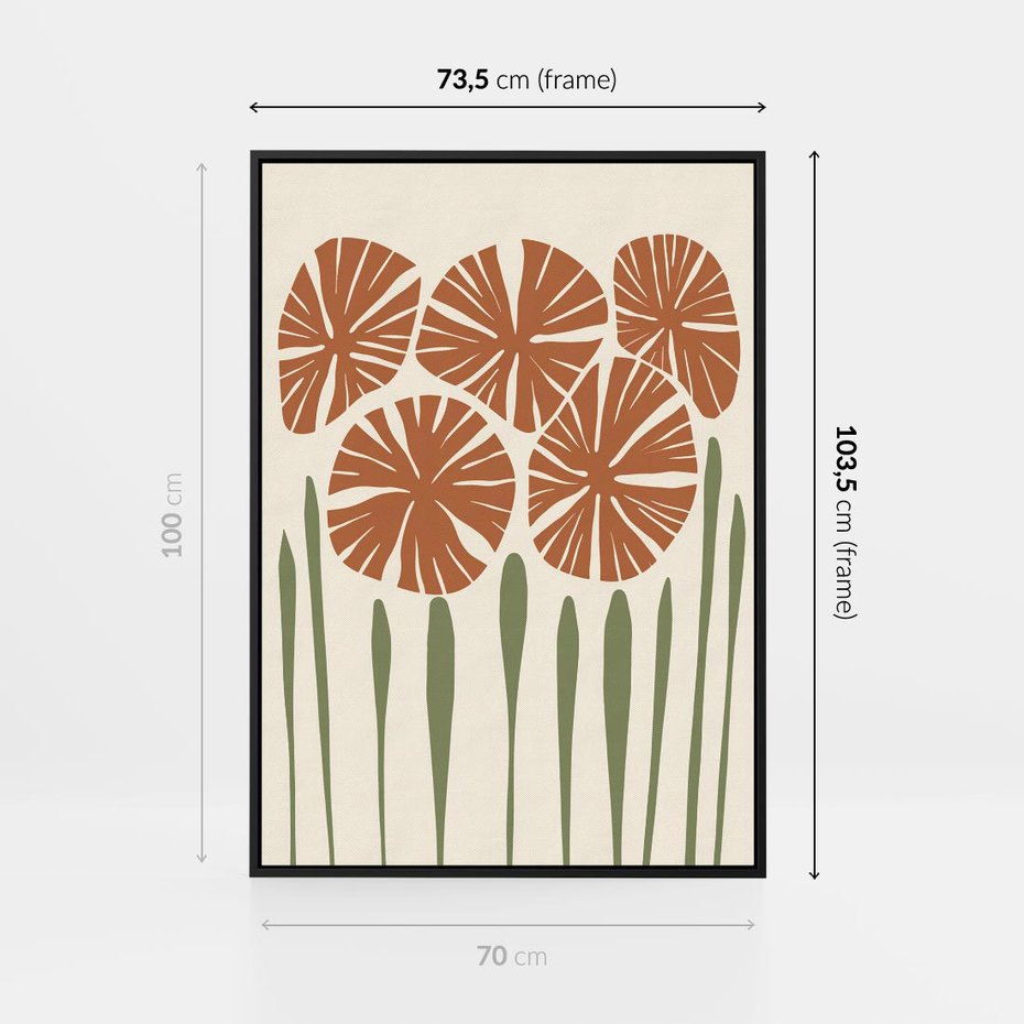 Obraz w ramie 70x100 - Akwarelowe Echa Przyrody - kwiaty, nowoczesny plakat - rama czarna