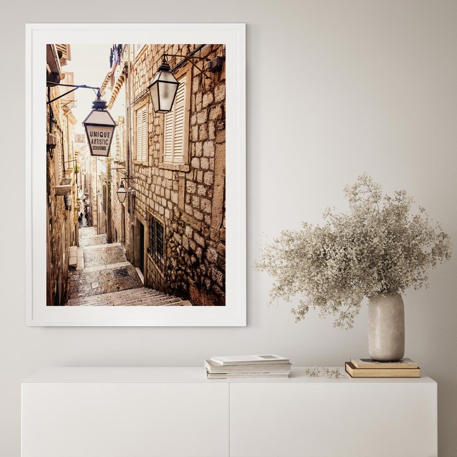 Plakat bez ramy 21x30 - mistyczna podróż - uliczka, perspektywa