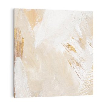 Obraz na płótnie 40x40 - Elegancja w Złocistym Chaosie - złoto beż, abstrakcja
