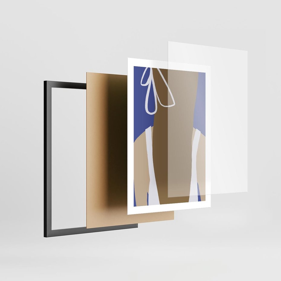 Plakat w ramie 50x70 - Kobieca Inspiracja - plakat retro, kobieta z kokardą - rama czarna