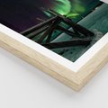 Plakat w ramie 50x70 - Zorza polarna w tajemniczej nocnej przestrzeni - zorza, polarna - rama drewno