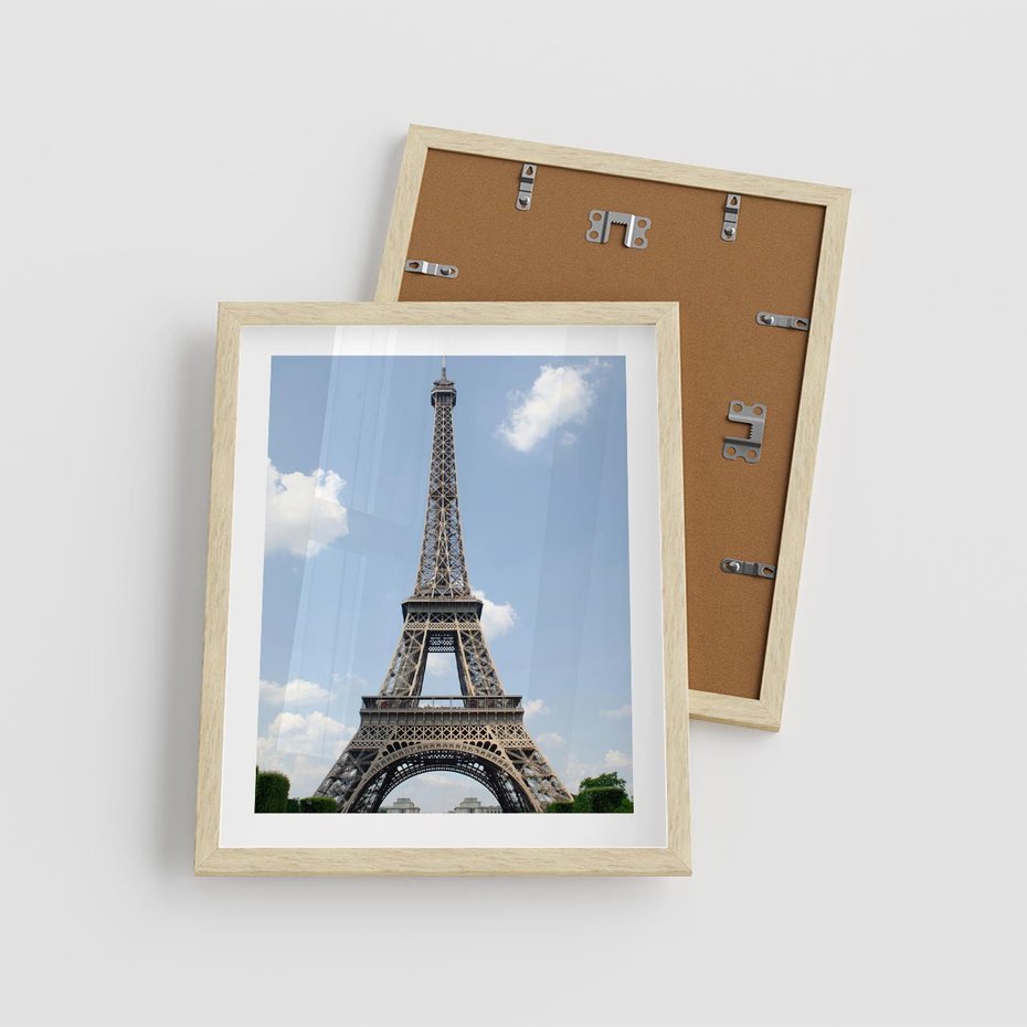 Plakat w ramie 40x50 - Paryż z wieżą Eiffla - Eiffla, Paryż - rama drewno