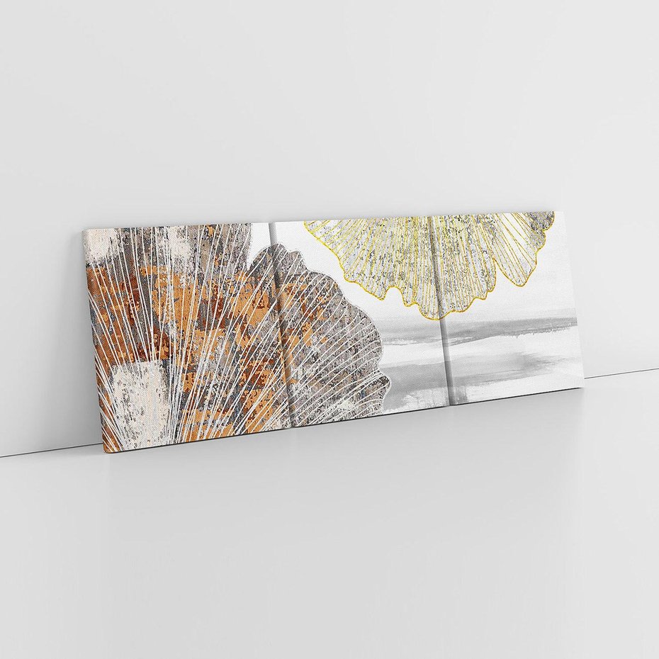 Obraz na płótnie 90x30 - Złote liście melancholii - liście miłorzębu, tekstura