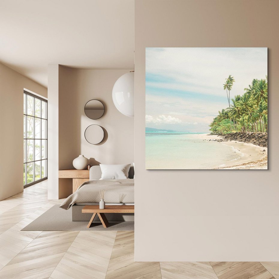 Obraz na płótnie 80x80 - Uczta Egzotycznych Marzeń - fotografia, rajska plaża