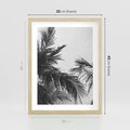 Plakat w ramie 30x40 - Palmy w Monochromii - palmy, tropikalne palmy - rama drewno
