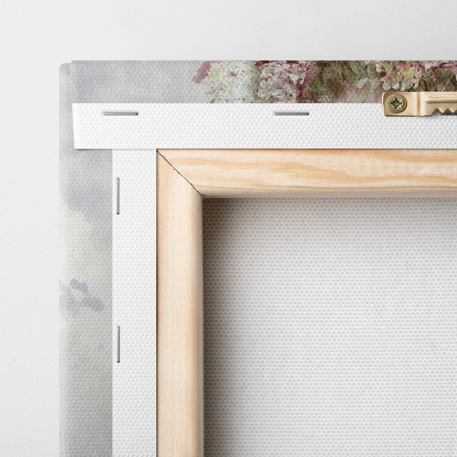 Obraz na płótnie 90x30 - Abstrakcyjna Ekspresja - Twarz w Kwiatowym Wirze - abstrakcja, twarz