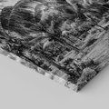 Obraz na płótnie 60x60 - Mroczna Ścieżka Tropików - czarno biała fotografia, ścieżka pośród palm