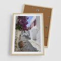Plakat w ramie 50x70 - Perspektywiczna Uliczka: Miejski Labirynt - uliczka, perspektywa - rama drewno