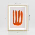 Plakat w ramie 30x40 - Eksploracja Nowego Światła - abstrakcyjna pomarańczowa forma, minimalizm - rama drewno