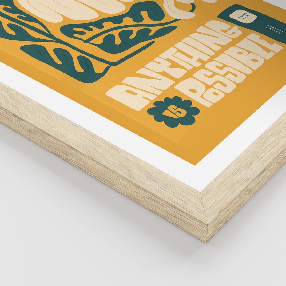 Plakat w ramie 50x70 - Impulsy Harmonii - kwiaty, nowoczesny plakat - rama drewno