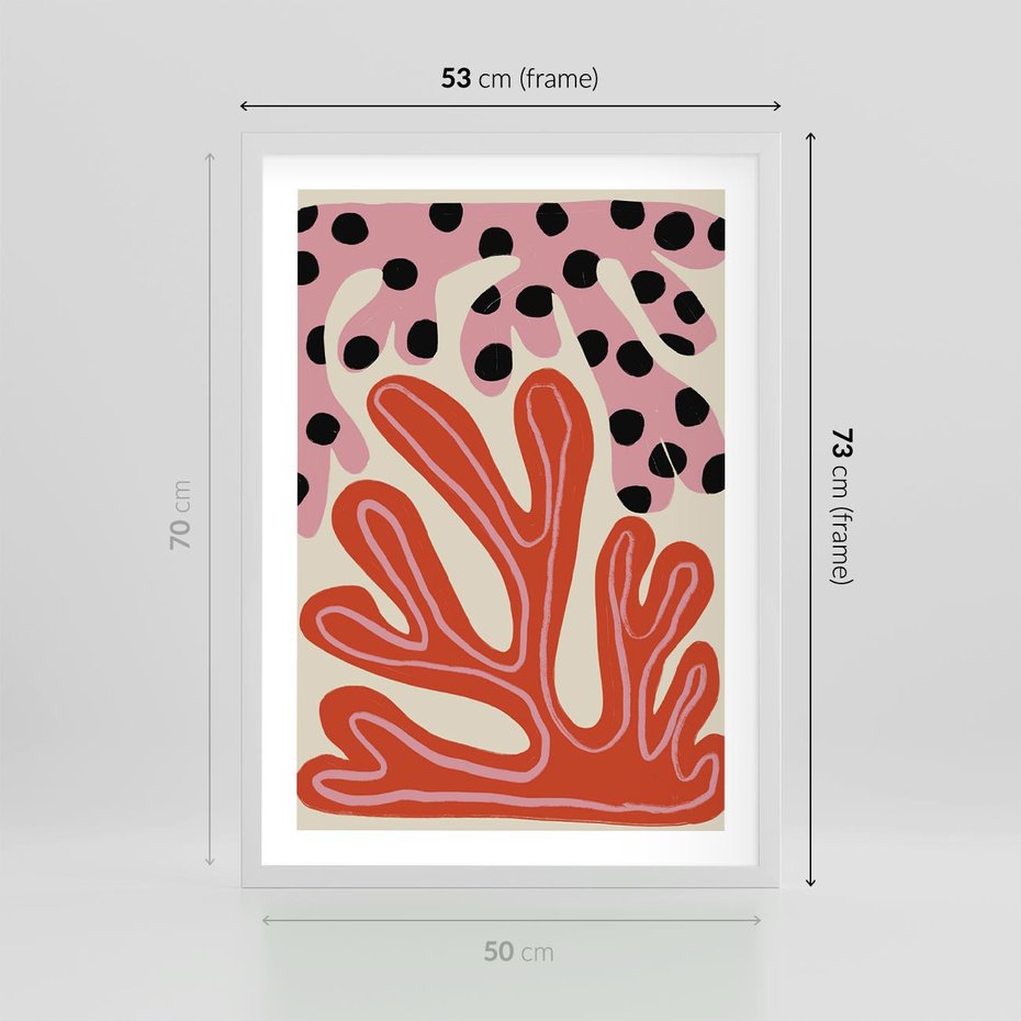 Plakat w ramie 50x70 - Księga Pastelowych Impulsów - abstrakcyjny obraz, plakat - rama biała