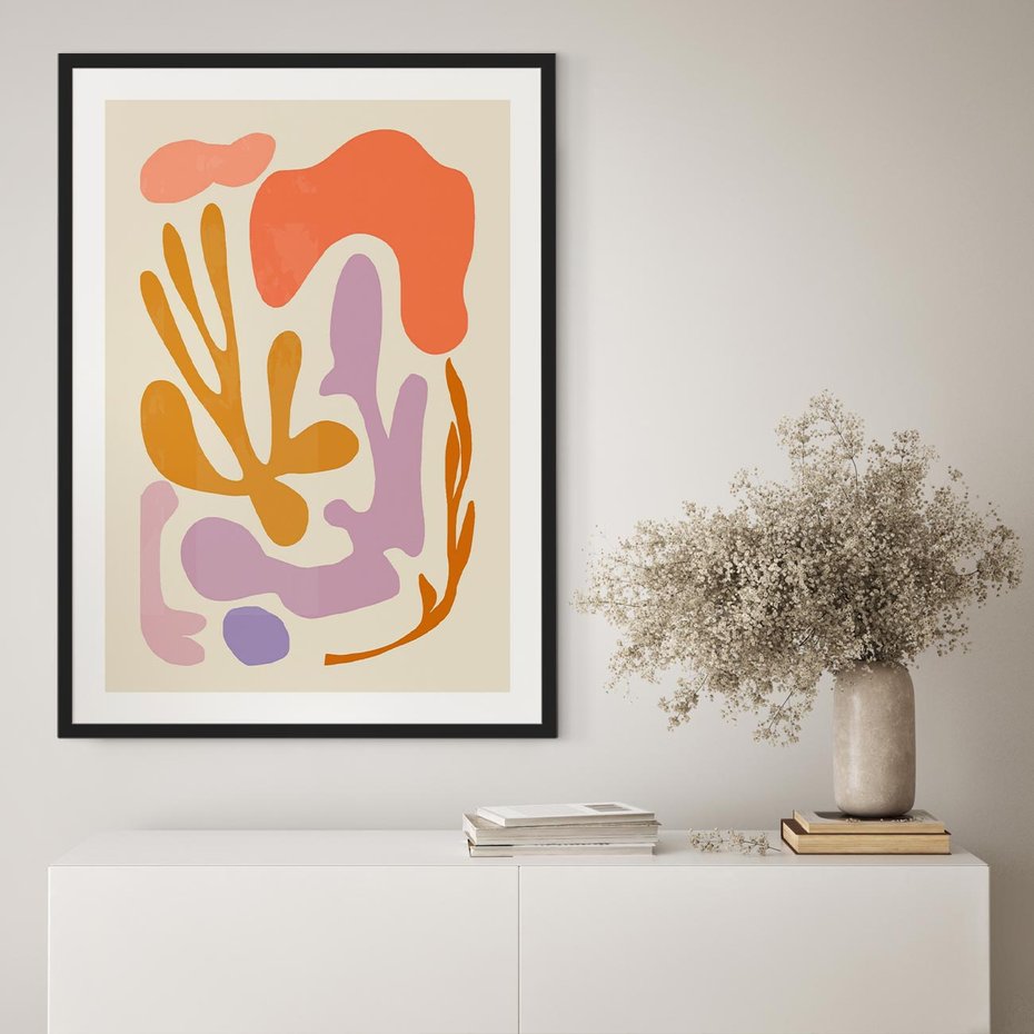 Plakat bez ramy 21x30 - Ekspresjonistyczne Impulsy - abstrakcyjny obraz, pastelowe kolory