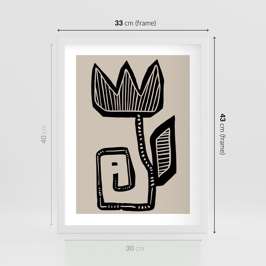 Plakat w ramie 30x40 - Migotliwa Symfonia Kwiatu - kwiat, nowoczesna grafika - rama biała