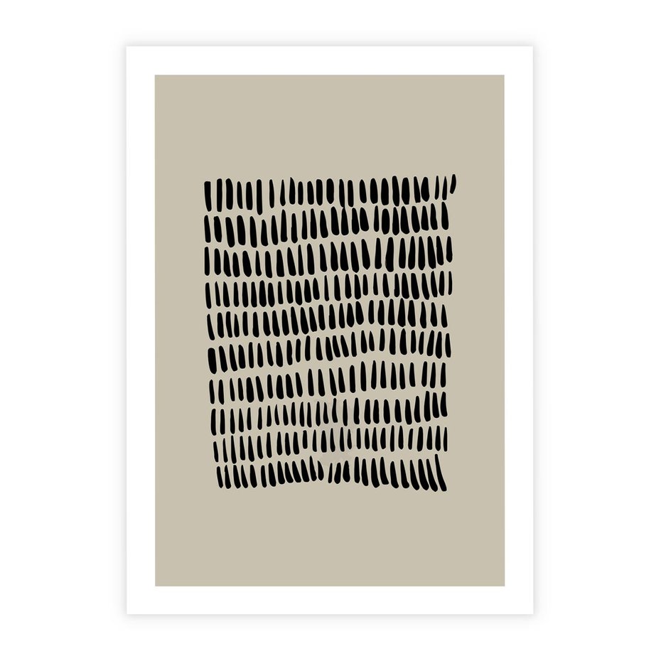 Plakat bez ramy 40x50 - Energetyczne Pulsacje Nowości - boho plakat, czarne kropki kreski