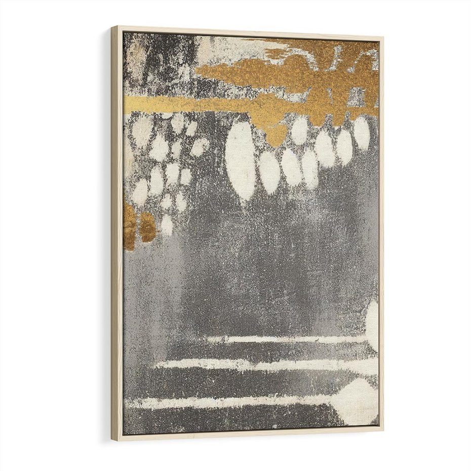 Obraz w ramie 70x100 - Malowane impresje zmysłów - abstrakcyjne plamy, linie - rama drewno