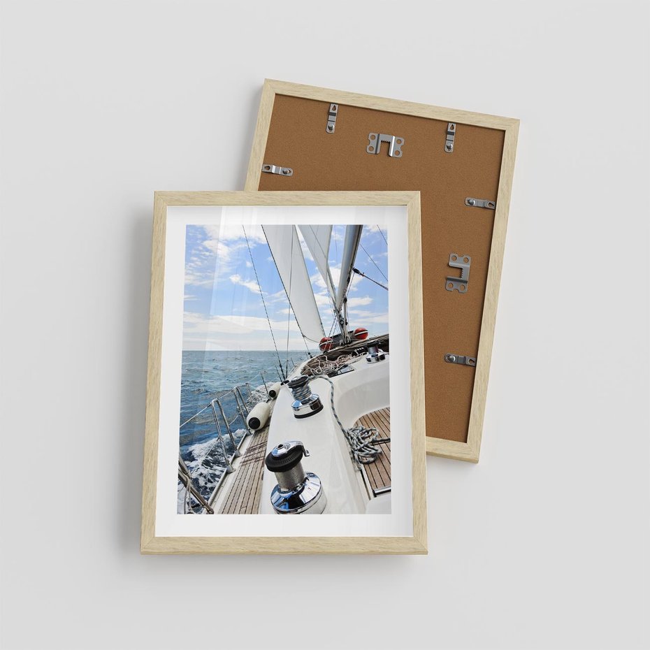 Plakat w ramie 30x40 - Moc żaglowca na pełnym morzu - żaglowiec, jacht - rama drewno