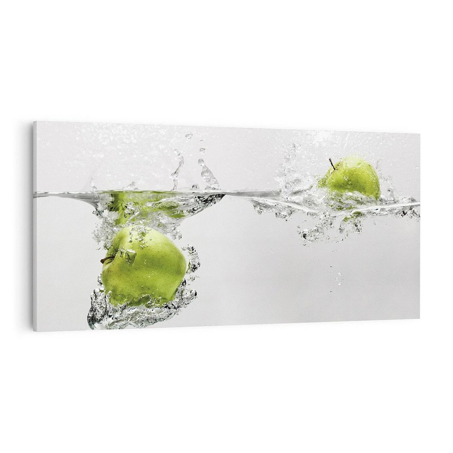 Obraz na płótnie 100x50 - Jabłka: Świeżość natury - jabłka, woda