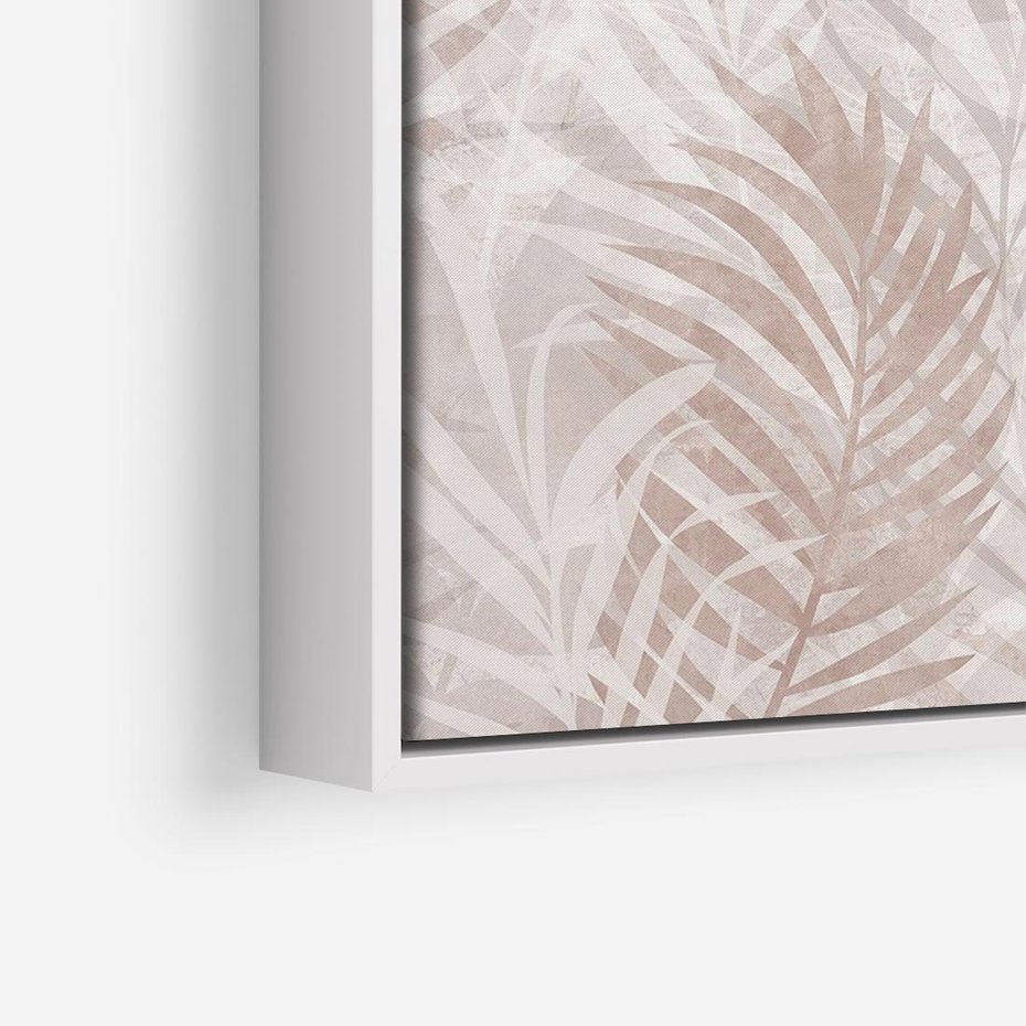 Obraz w ramie 80x80 - Pejzaż zaklętych uczuć - monochromatyczne, w odcieniach beżu - rama biała