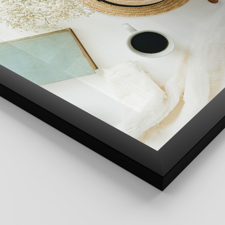 Zestaw obrazy w ramie 50x70 galeria - Good, vibes, plaża, boho, napis - rama czarna