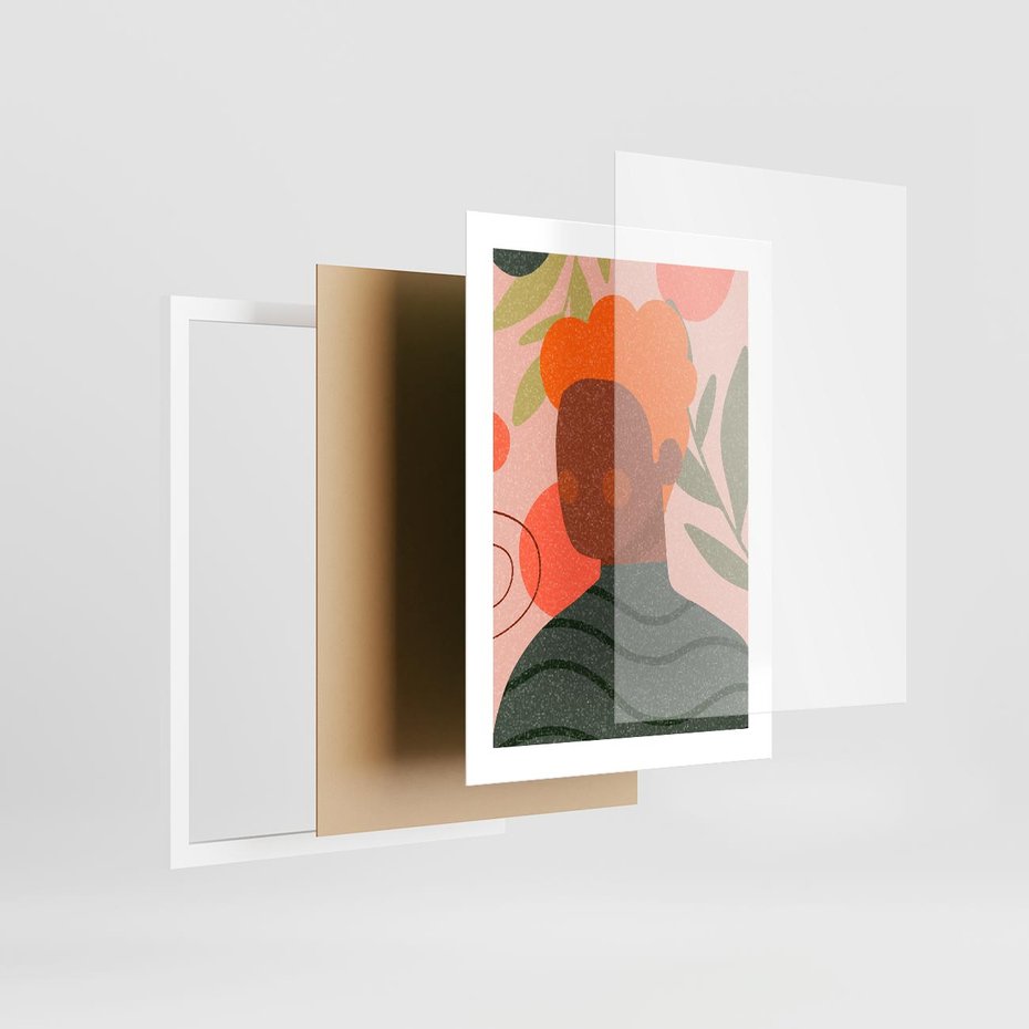 Plakat w ramie 30x40 - Kobieca Przestrzeń - nowoczesny plakat, styl retro - rama biała