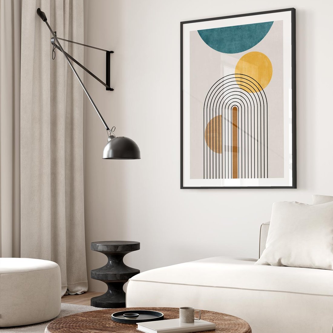 Plakat w ramie 30x40 - Wewnętrzne Labirynty Form - styl mid century, nowoczesna sztuka - rama czarna