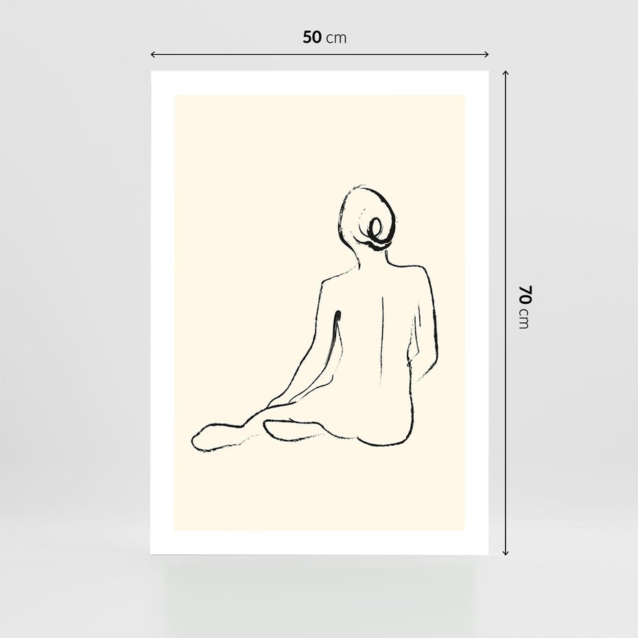 Plakat bez ramy 50x70 - Akt w Minimalizmie - kobieta akt, minimalizm